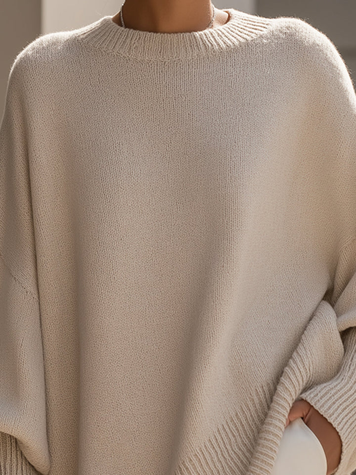 Mia - Poncho Maglione a Maglia Oversize
