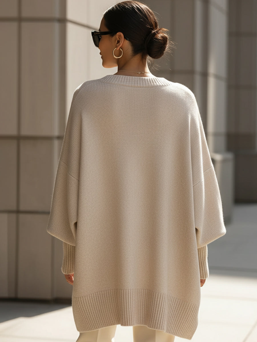 Mia - Poncho Maglione a Maglia Oversize