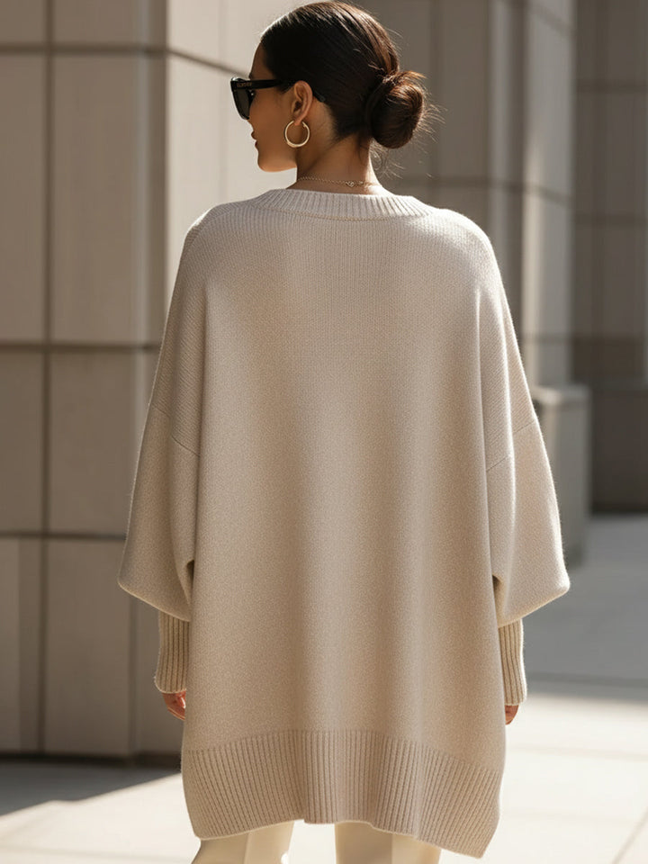 Mia - Poncho Maglione a Maglia Oversize