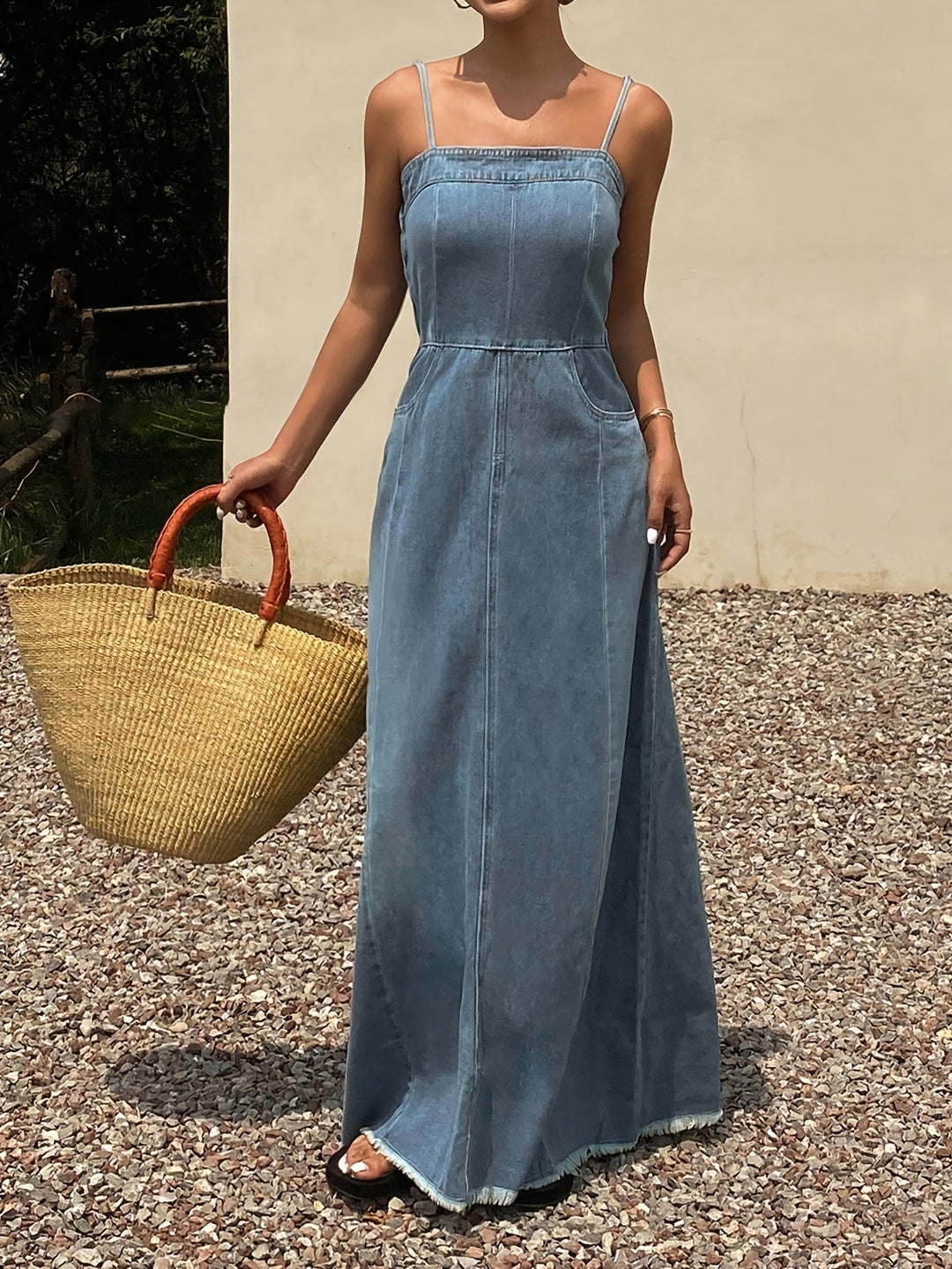 Valentina | Robe Maxi en Jean Vintage