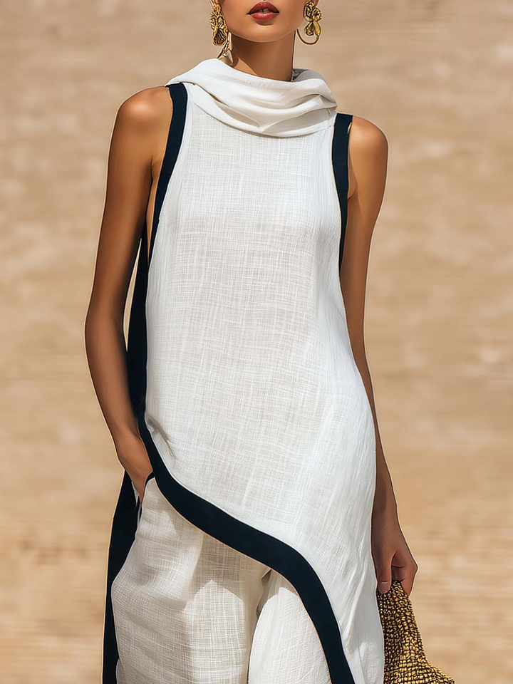 Maranta - Ensemble tunique asymétrique et pantalon large