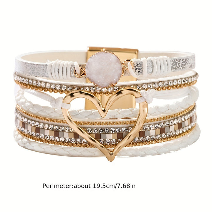 Bracelet en cuir multi-couches bohémien