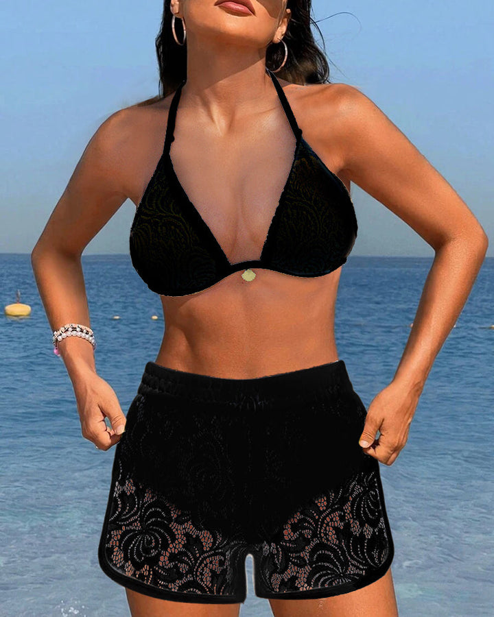 Laluna® | Ensemble de Bikini Élegant en Dentelle Unie