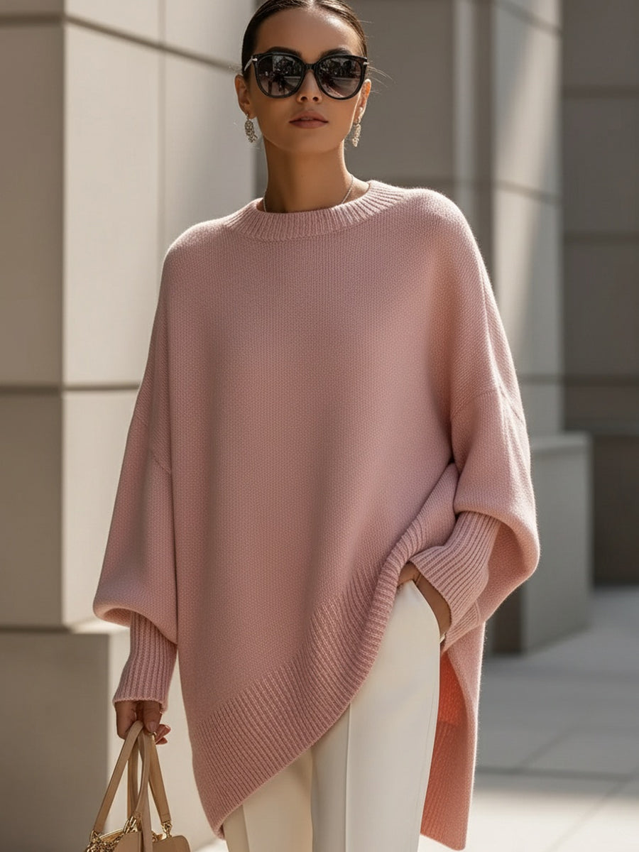 Mia - Poncho Maglione a Maglia Oversize