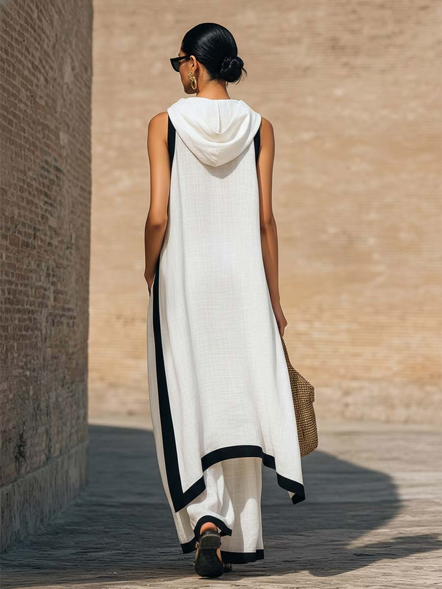 Maranta - Ensemble tunique asymétrique et pantalon large