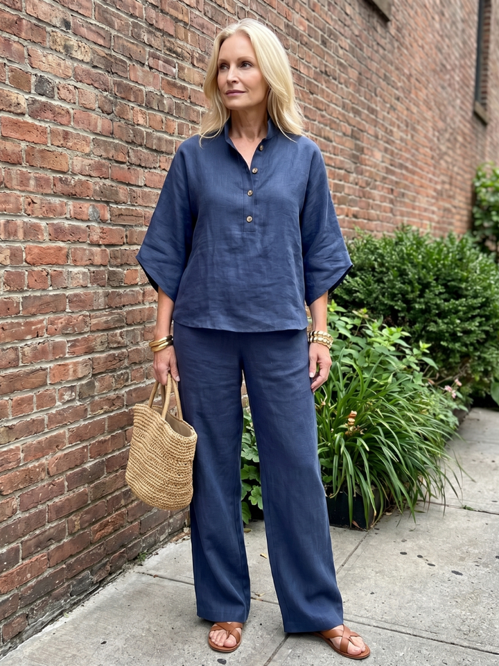 Amity | Set Tunica e Pantaloni Relaxed con Bottoni
