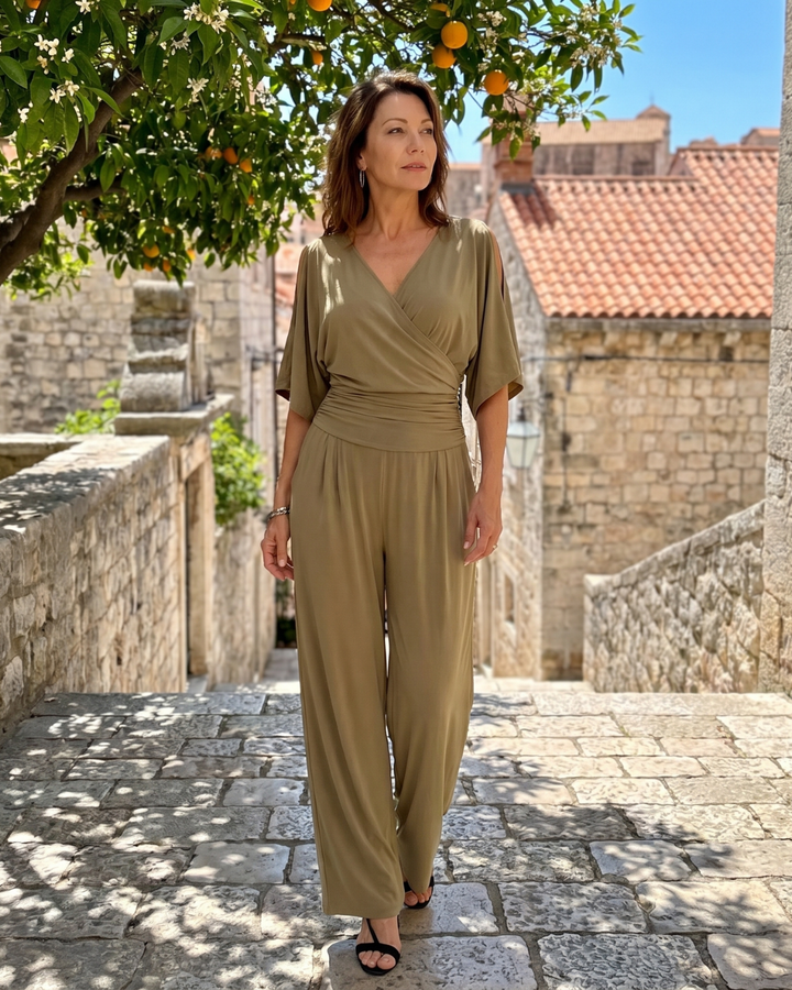 Nyxara | Tuta Relaxed con Spalle Scoperte e Vita Avvolgente
