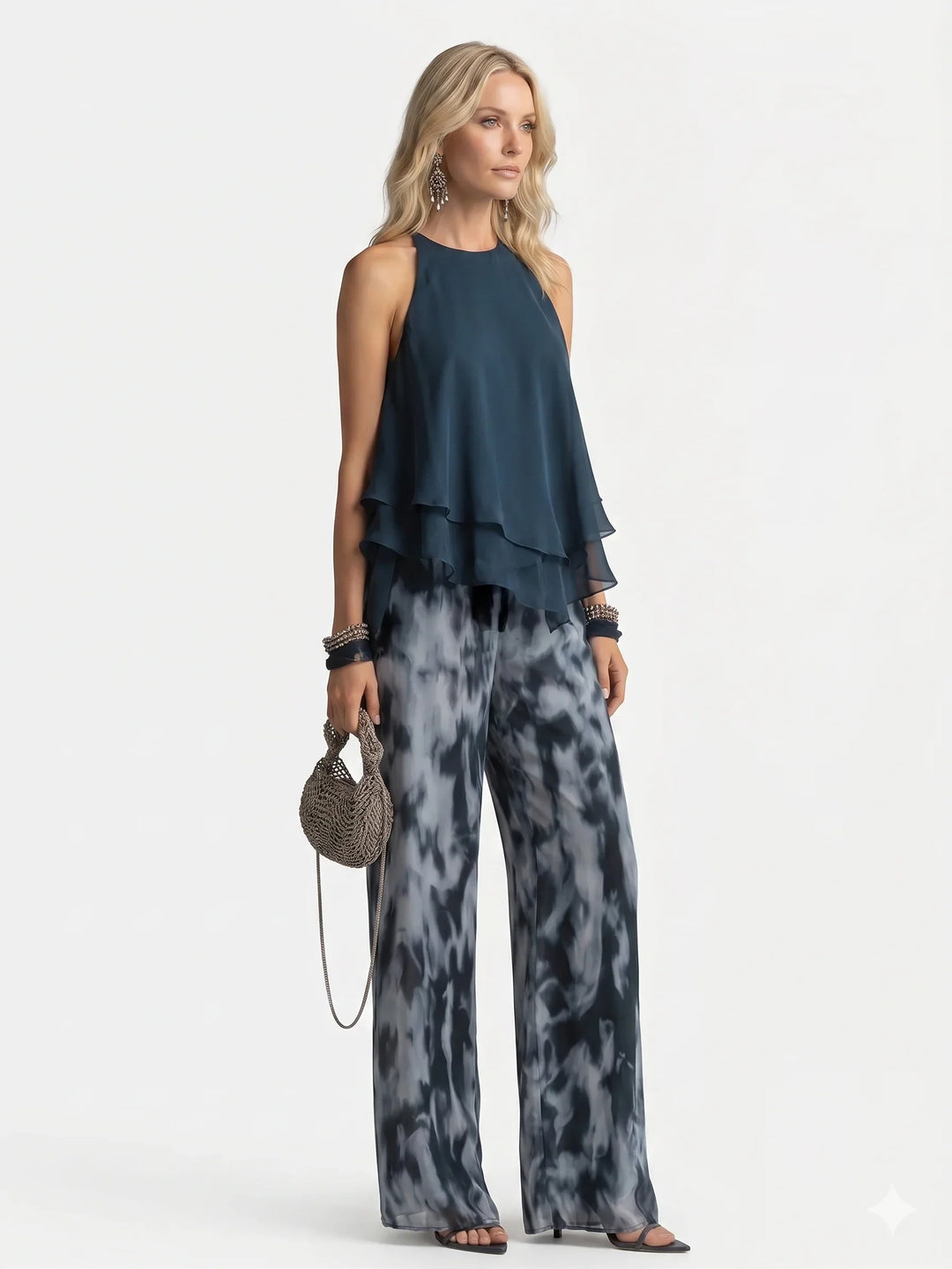 Ensemble élégant deux pièces en chiffon