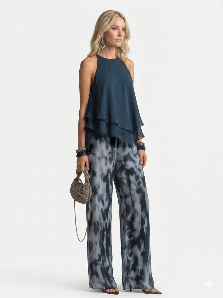 Ensemble élégant deux pièces en chiffon