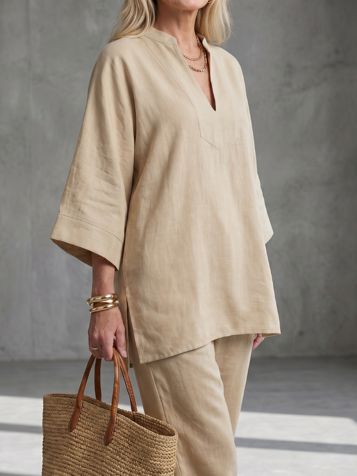 Georgiana | Set Tunica Viscosa e Pantaloni Arricciati