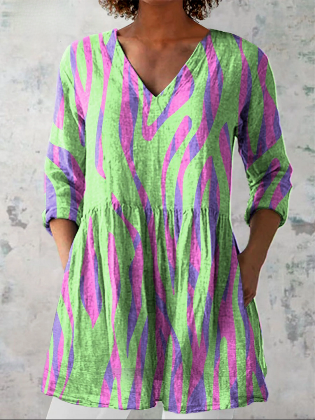 Oceane | Blusa Lunga con Collo a V