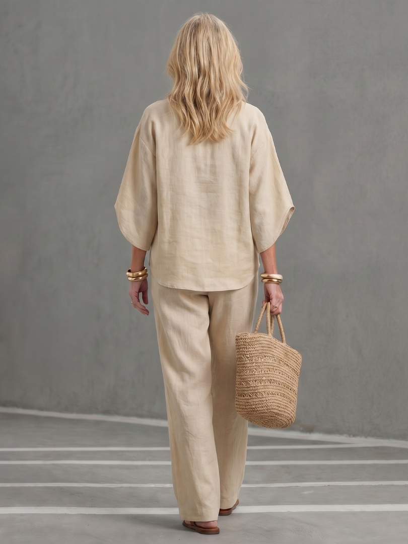 Amity | Set Tunica e Pantaloni Relaxed con Bottoni