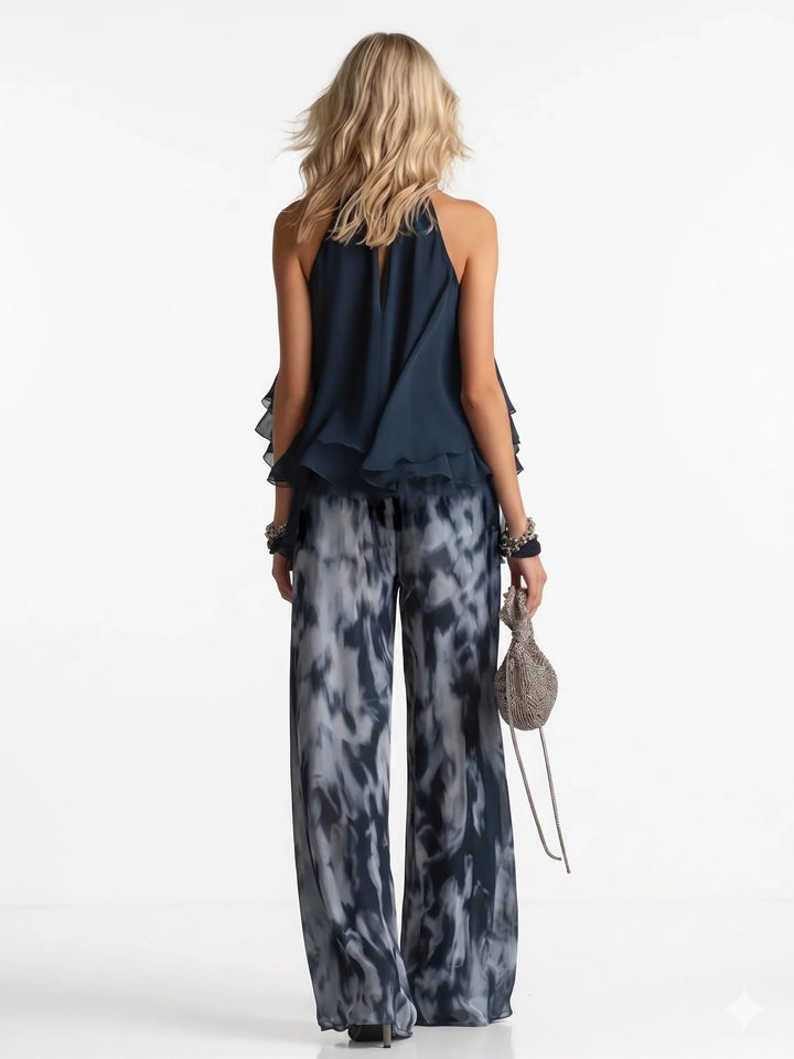Ensemble élégant deux pièces en chiffon