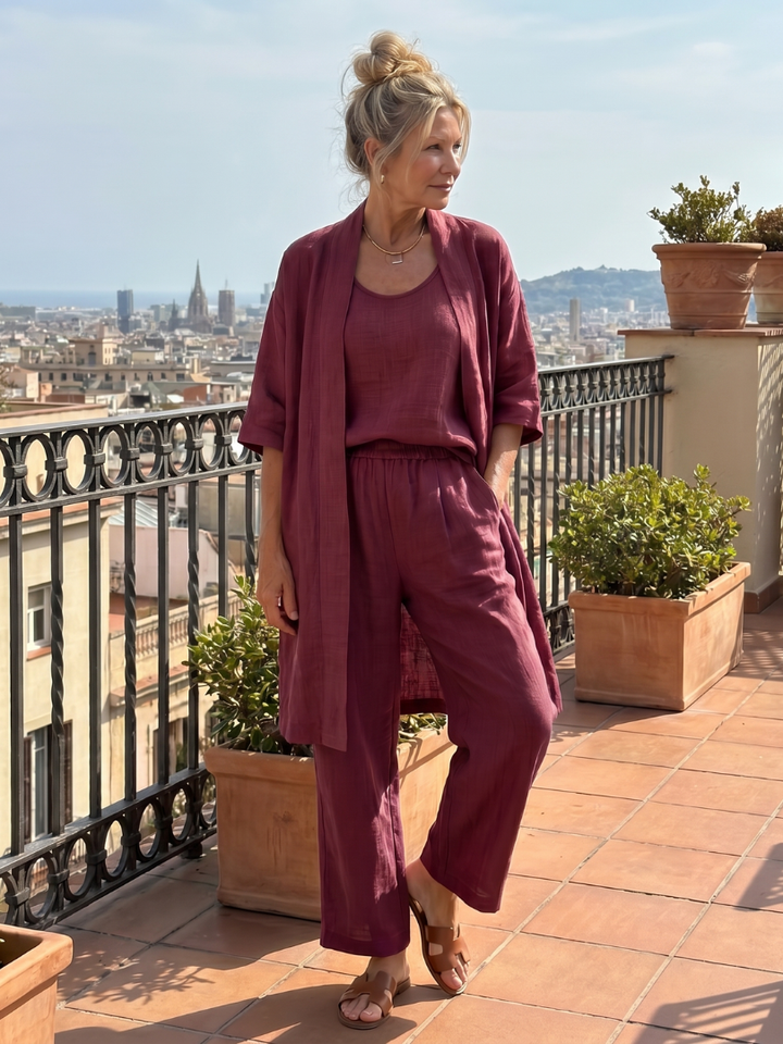 Yael | Set Top e Pantaloni Relaxed a Tre Pezzi