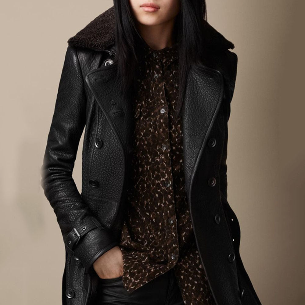 Victoria™ - Luxurious Leather Coat