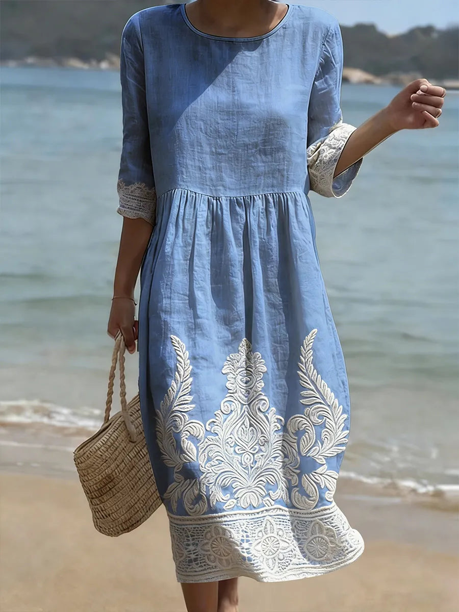 Robe décontractée pour femme avec imprimé floral.