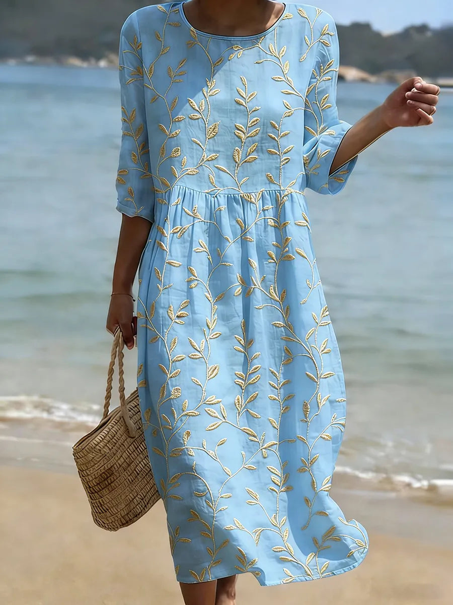Robe décontractée pour femme avec imprimé floral.