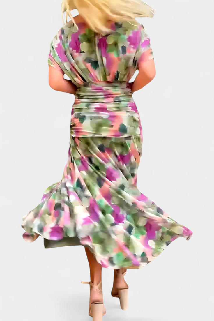 Alondra™ | Robe Longue Fleurie avec Décolleté en V