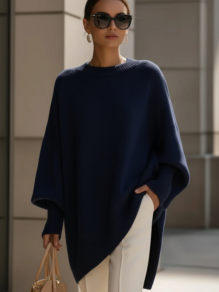 Mia - Poncho Maglione a Maglia Oversize