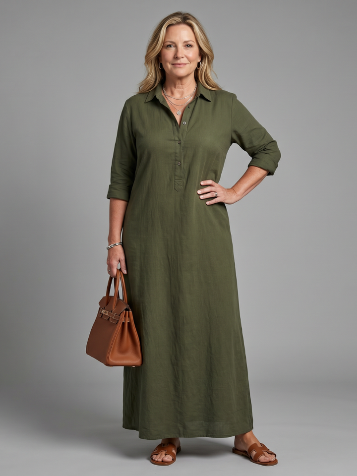 Veronica | Abito Maxi a Maniche Lunghe con Silhouette Relaxed