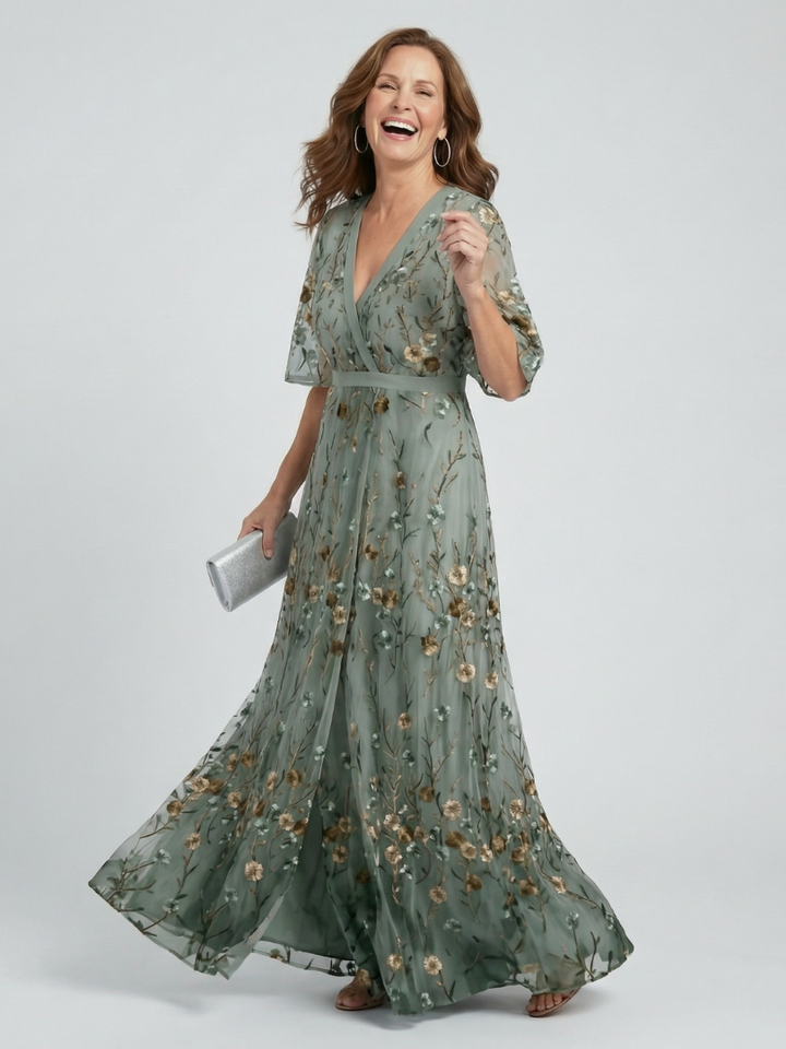 Selora | Abito Maxi Floreale con Scollo a Halter