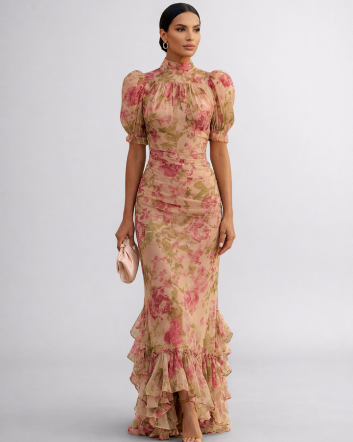 Rosario | Robe Longue Florale en Chiffon