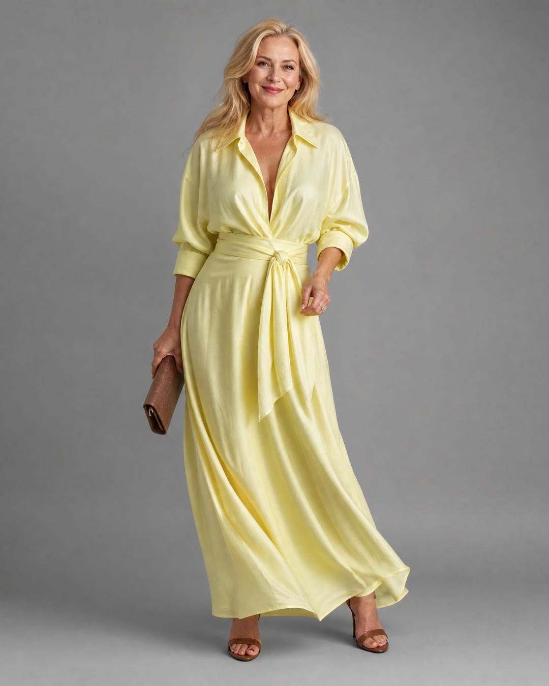 Zelith | Vestito Midi Lungo con Collo e Cintura
