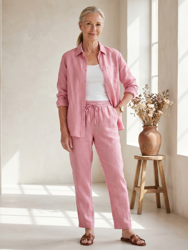 Noor | Set Camicia a Maniche Lunghe e Pantaloni Tapered