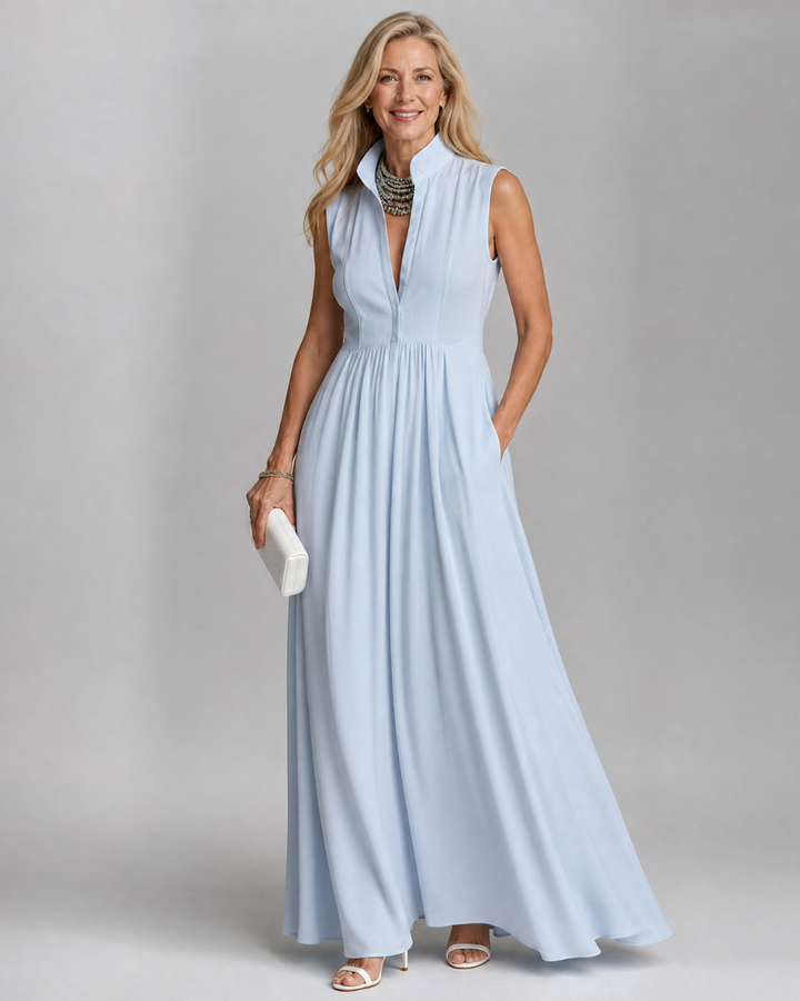 Virelia | Jumpsuit senza maniche con colletto e gamba larga