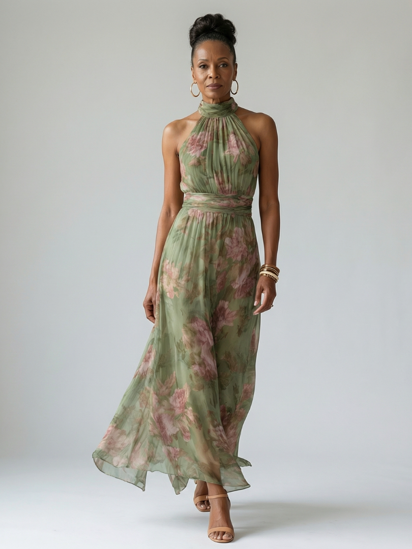 Mirelle | Abito Midi con Scollo All'Americana Arricciato