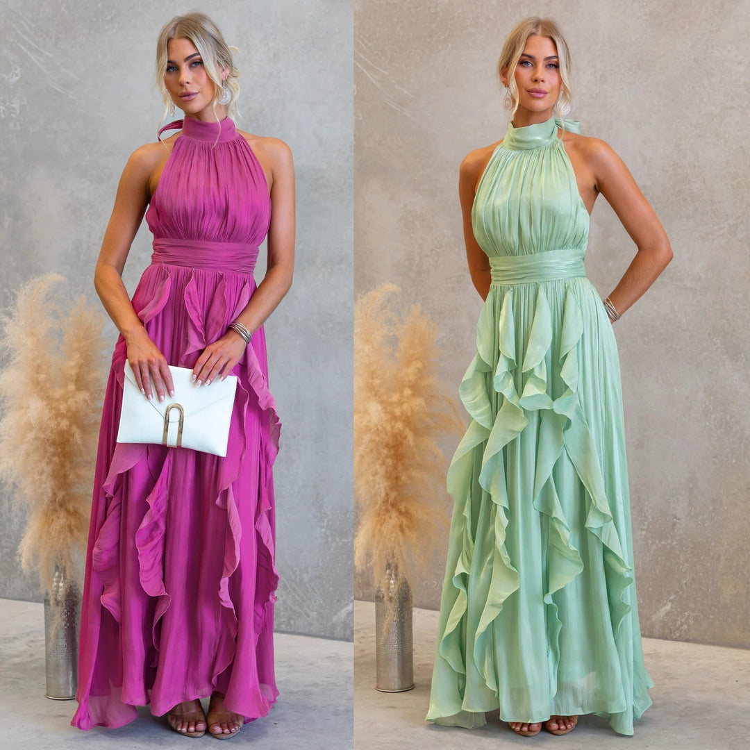 Robe maxi avec volants Celestia
