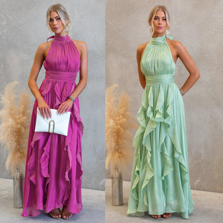 Robe maxi avec volants Celestia