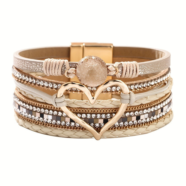 Bracelet en cuir multi-couches bohémien