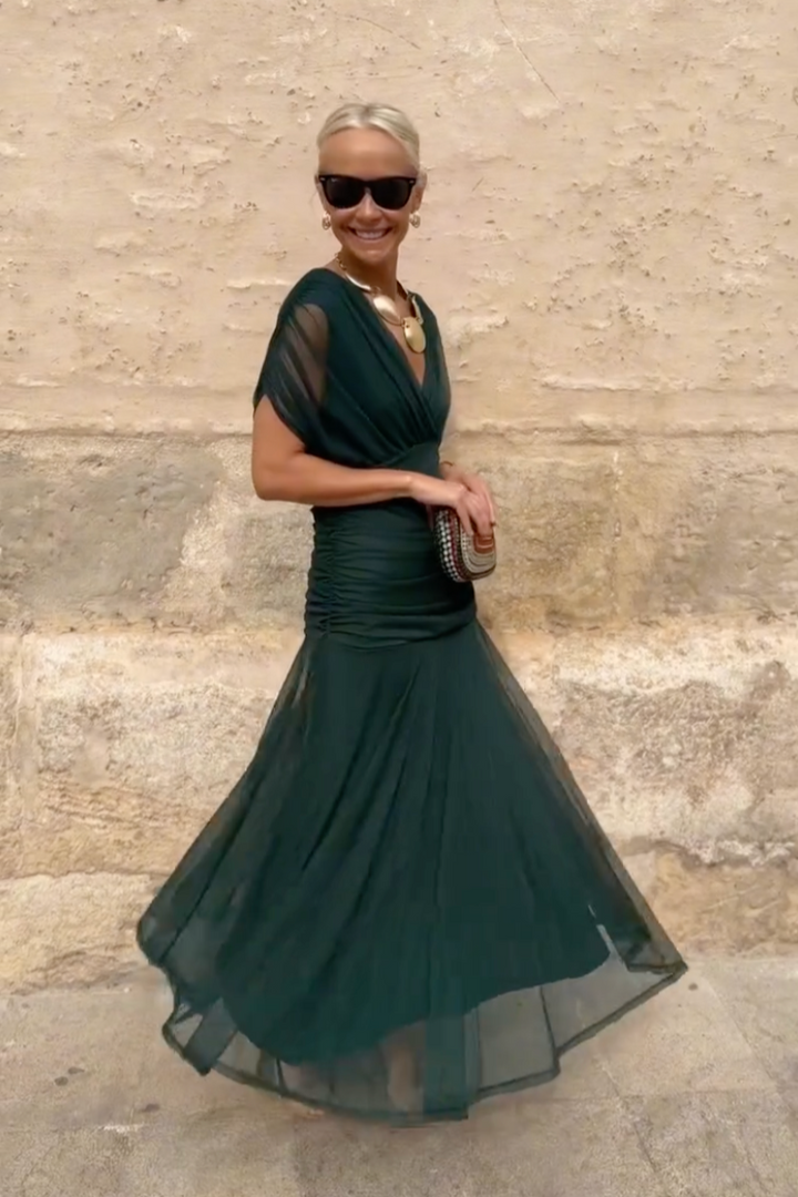ANA | ROBE MAXI PLISSÉE ÉLÉGANTE