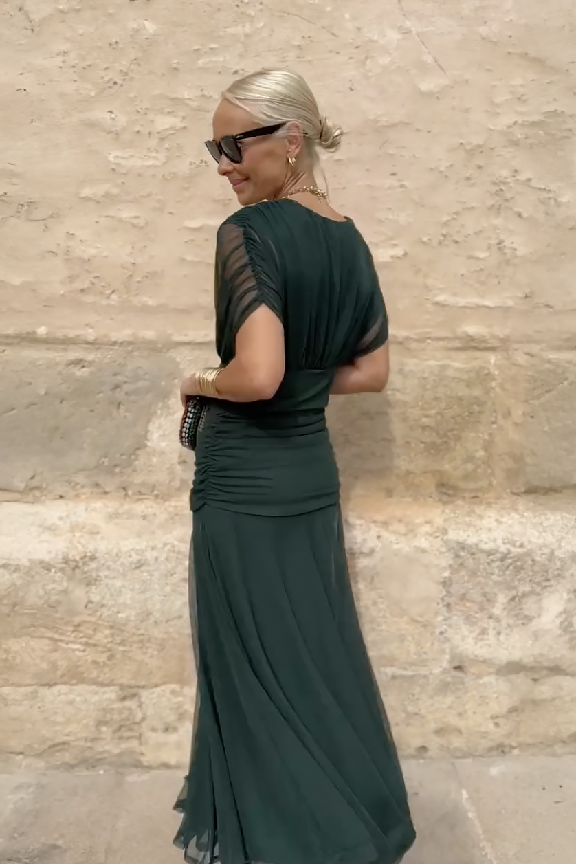 ANA | ROBE MAXI PLISSÉE ÉLÉGANTE