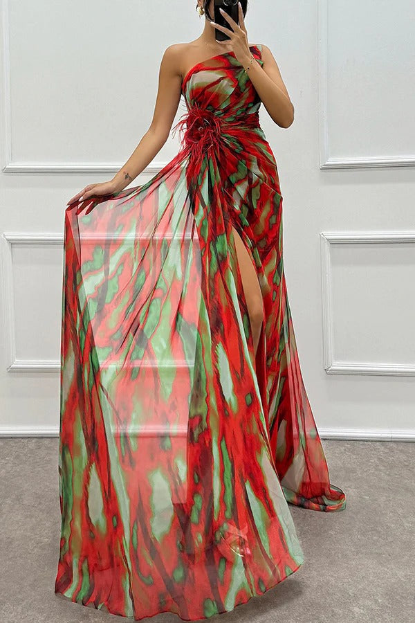 Robe Drapée Vibrante