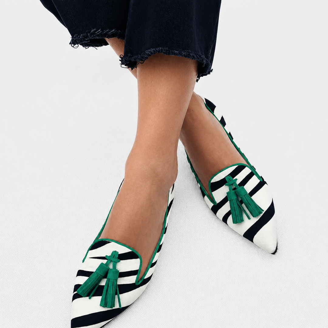 Riane™ | Mocassini Zebra Verdi