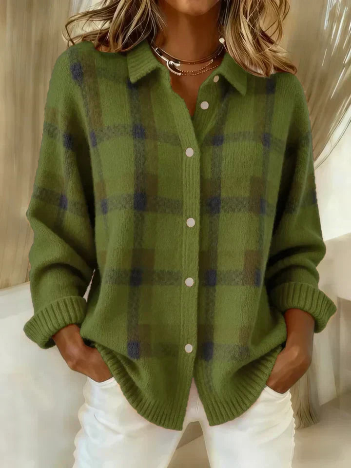 Divina - Camicia a Quadri Morbida come una Nuvola