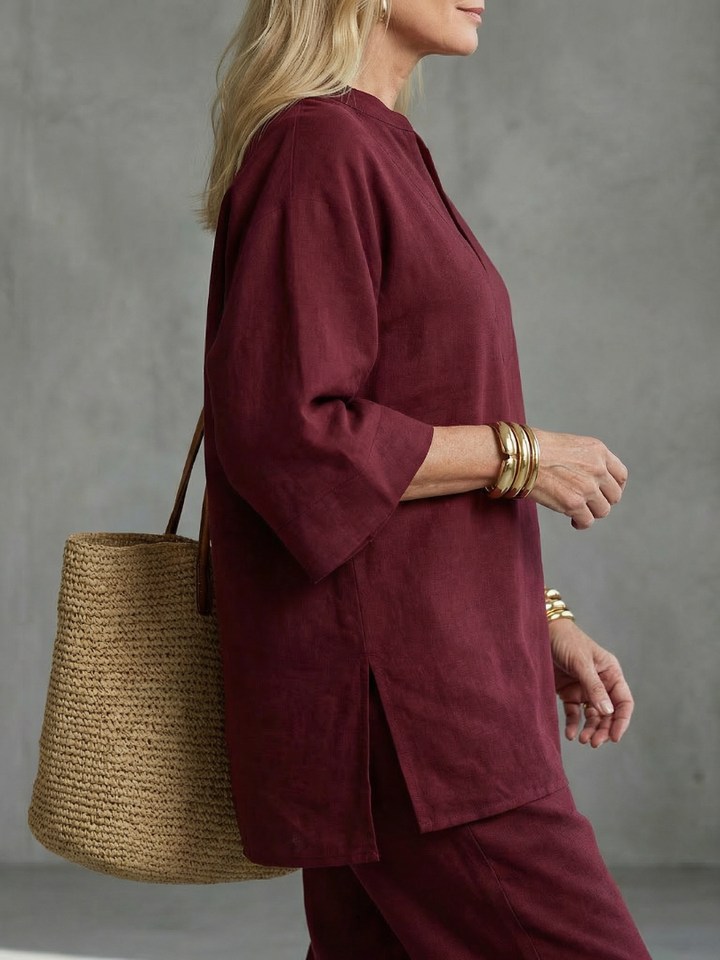 Georgiana | Set Tunica Viscosa e Pantaloni Arricciati