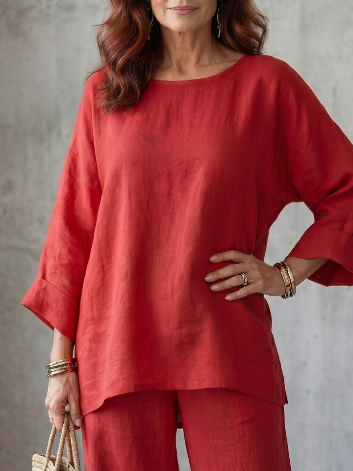 Prue | Set di Tunica Oversize e Pantaloni a Gamba Larga