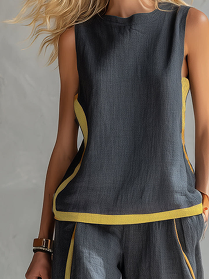 Ensemble de Deux Pièces Aurora en Lin Gris