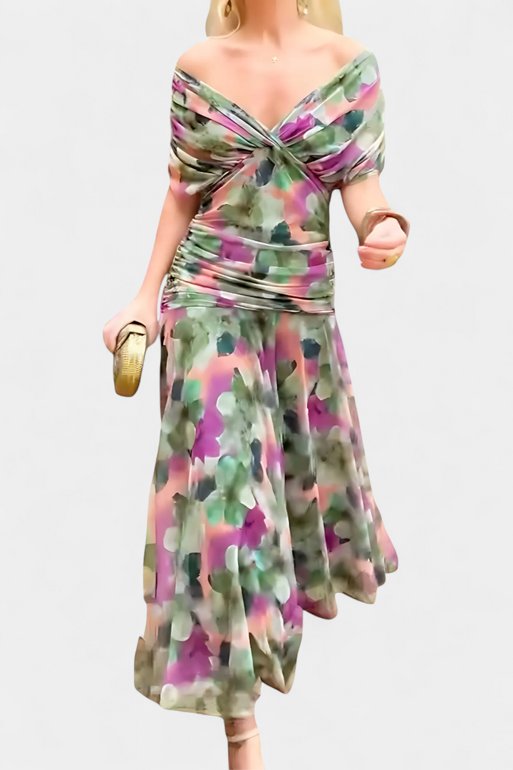 Alondra™ | Robe Longue Fleurie avec Décolleté en V