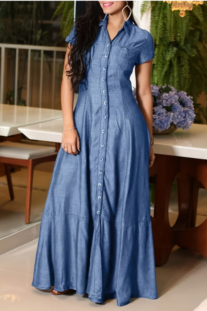 Elisa | Robe longue en denim