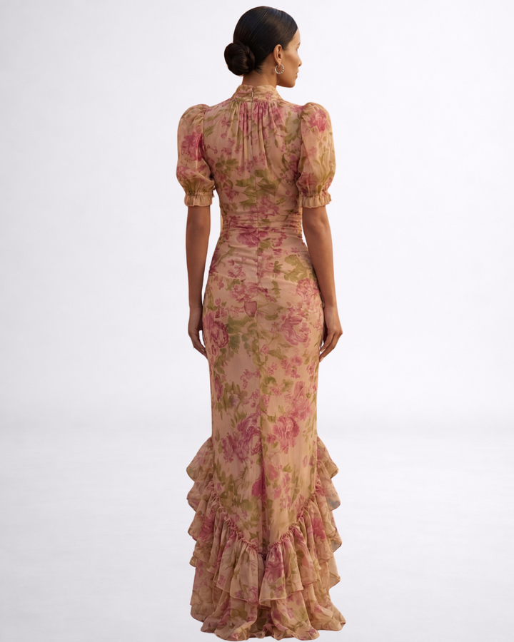 Rosario | Robe Longue Florale en Chiffon
