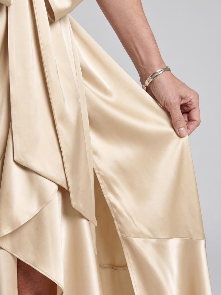 Honora | Abito Midi Asimmetrico con Collo Halter