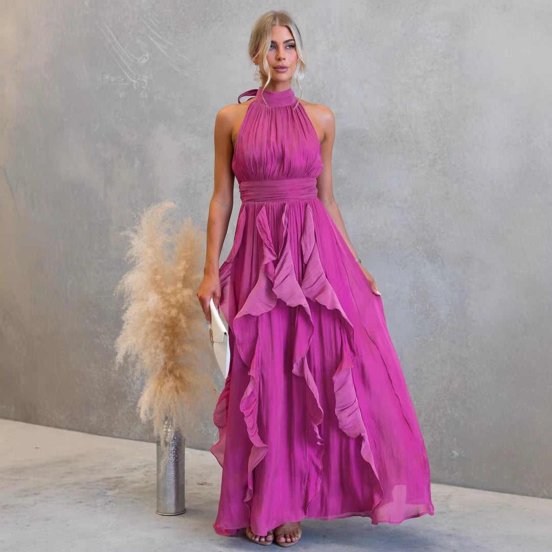 Robe maxi avec volants Celestia