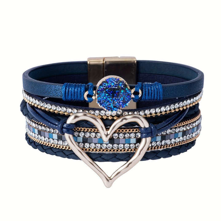 Bracelet en cuir multi-couches bohémien