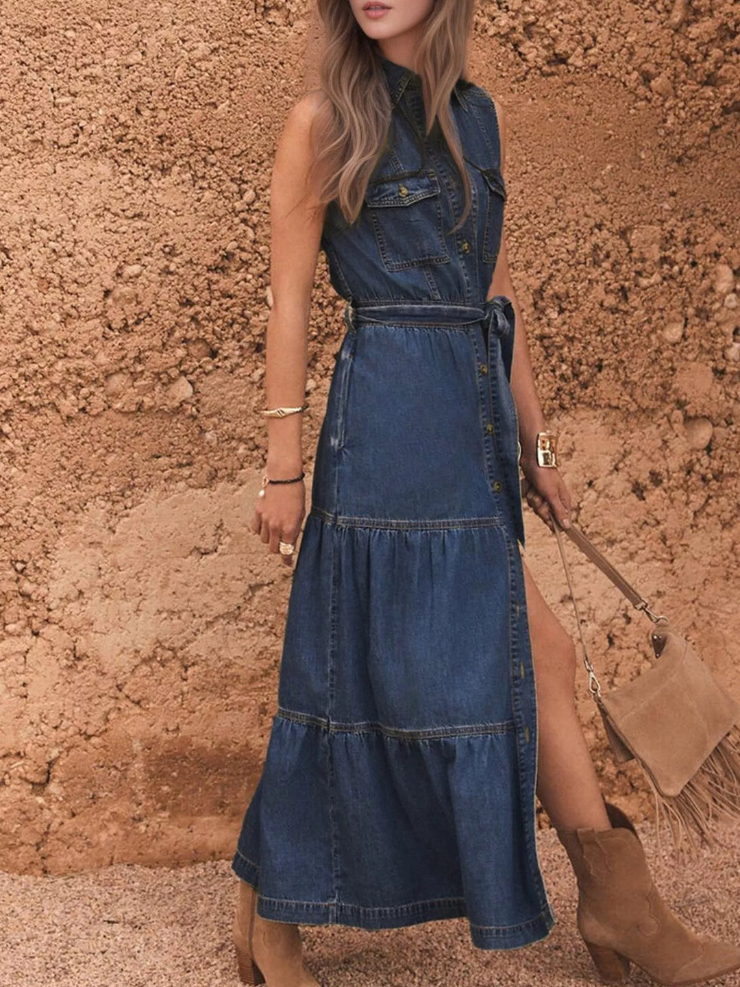 Catalina | Robe en Jean avec Boutons sur le Devant