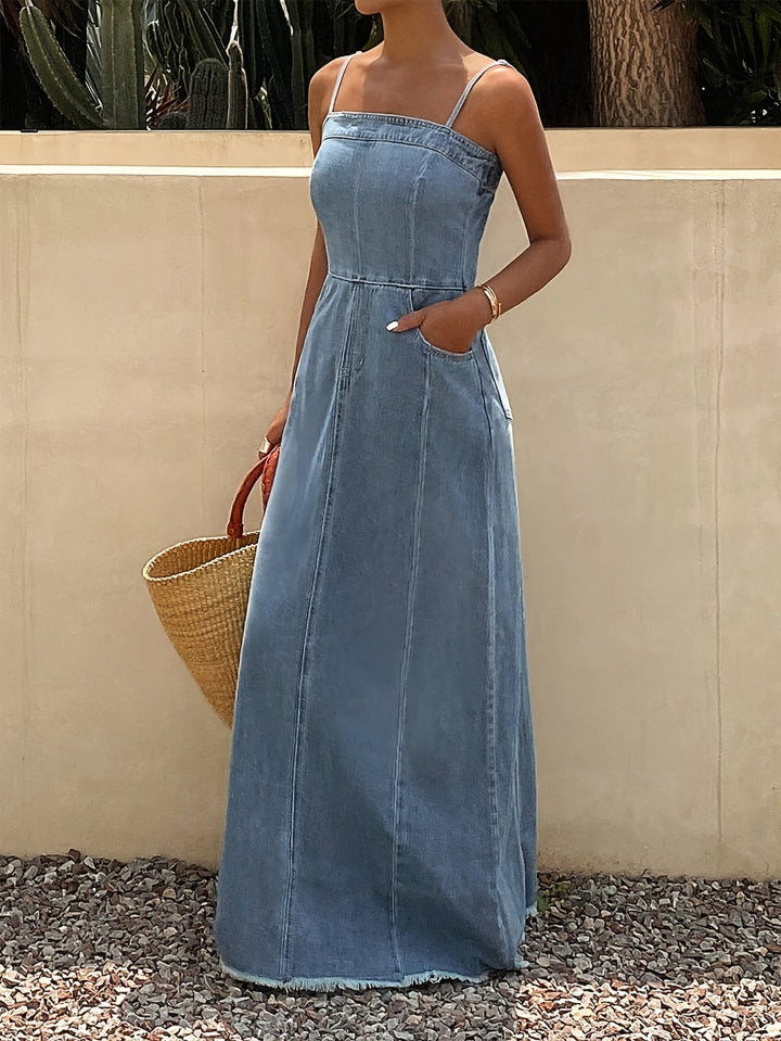 Valentina | Robe Maxi en Jean Vintage
