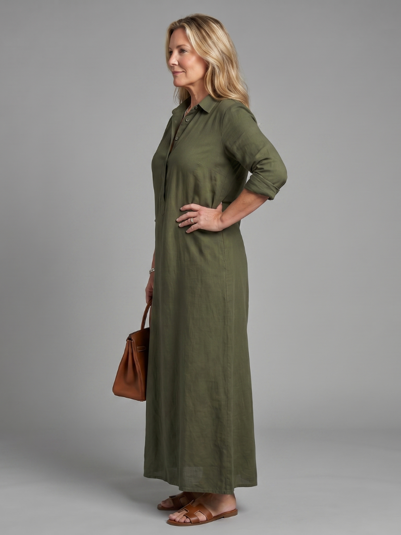 Veronica | Abito Maxi a Maniche Lunghe con Silhouette Relaxed